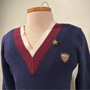 Ralph Lauren Burgundy and Navy Sweater